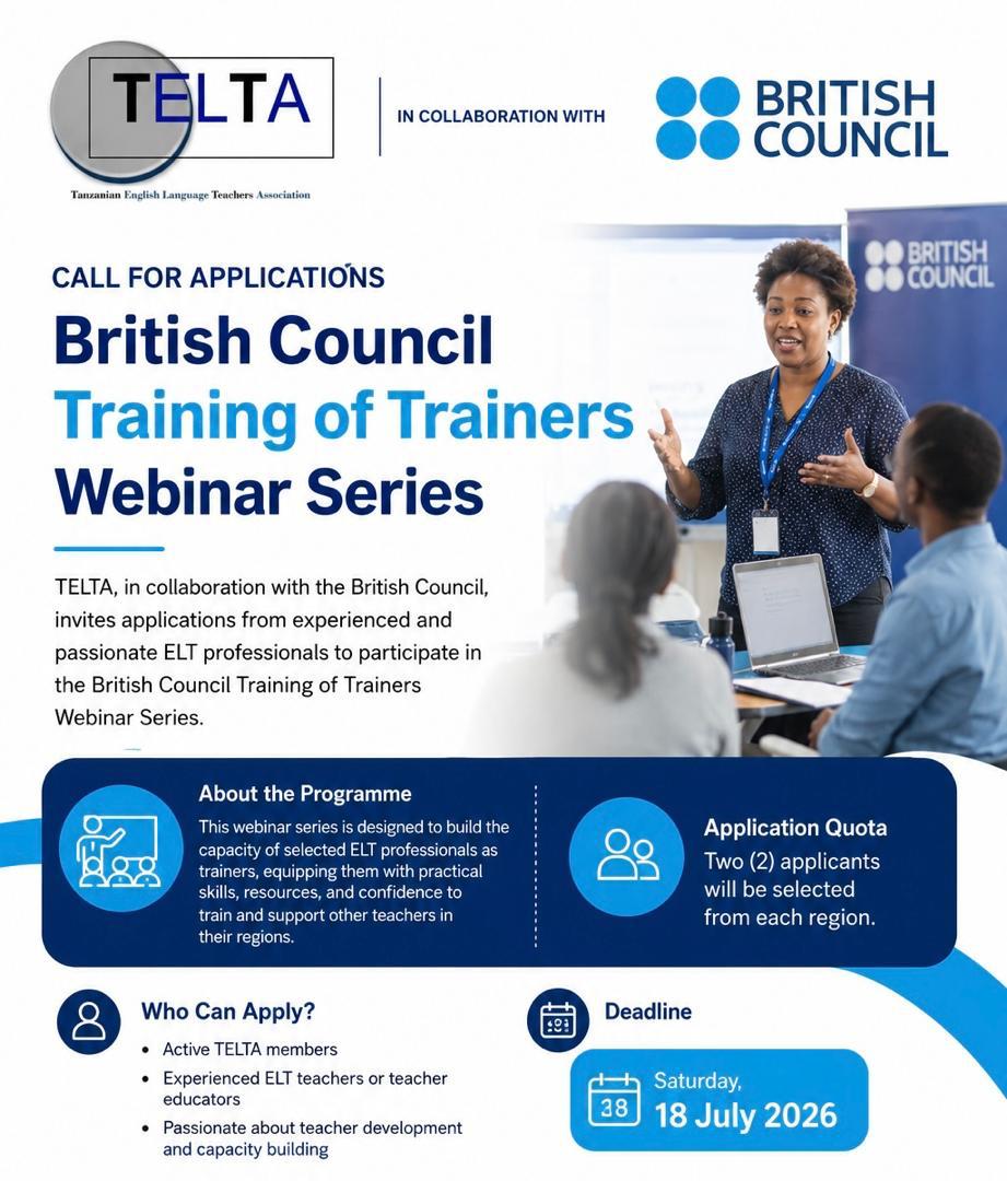 TELTA and British Council Training of Trainers Webinar Series